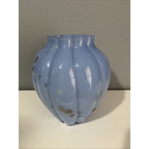 12 Loop Bud Vase LENE BJERRE MARA ART GLASS DECOR Blue Gold Glitter Iridescent - Picture 2 of 9